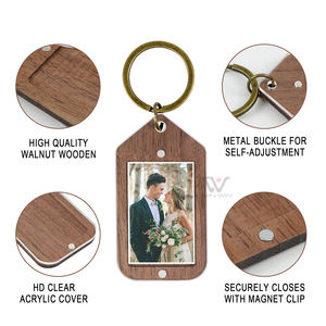 Llavero de madera + acrílico de primera calidad Acabado de lujo Láser Personalizado en blanco Stock Promo Regalo Envío rápido Fábrica - Product Image 4