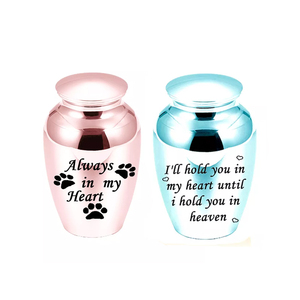 70x45mm, texte personnalisé, patte imprimée, urne de crémation commémorative, cendres d'animaux humains, souvenir en acier inoxydable, pot commémoratif-toujours dans mon cœur - Product Image 1