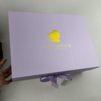 Caja de Regalo de Lujo Totalmente Personalizada con Cierre Magnético de Cinta para Pequeños Negocios de Pelucas, MOQ Bajo de 100 y Stock Disponible para Entrega Rápida