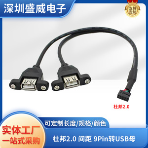Cable USB 2.0 de 9 Pines para Placa Base con Puertos USB Dobles, Paso de 2.54mm, Tipo Dupont, con Orificios para Tornillos - Product Image 5