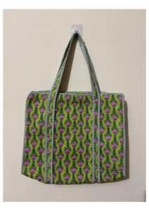 Nouveauté 2026 Sac fourre-tout matelassé en coton, imprimé floral personnalisé, sac de marché, sac à bandoulière, prix de gros - Product Image 2