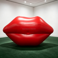 Jouet gonflable personnalisé Wanjun en forme de bouche sexy, lèvres rouges en PVC gonflables à vendre