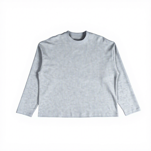 Unisex <b>Black</b> Crew Neck Long Sleeve Knitted Pullover Regular Fit Minimalist Solid Color <b>Sweatshirt</b> - Product Image 4