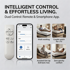 Colchón Inteligente Ajustable con Motor Silencioso, Control Inalámbrico por Aplicación, Posición de Memoria, Espuma de Alta Densidad, Certificado CE, para Dormitorio S1 Smart B - Product Image 4