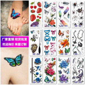 Trasferimento ad acqua finto Sexy tatuaggi farfalla 3d adesivi per decorazione del corpo delle donne - Product Image 5