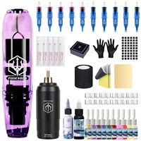 Kit de Máquina de Tatuar Poseidon con Varias Combinaciones de Fuente de Alimentación, Motor Todo en Uno para Contorno y Sombreado