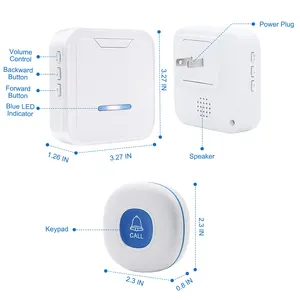 Daytech1Wireless pengasuh Pager Alarm orang tua perawat rumah sakit panggilan bel listrik Pager 3 penerima 2 pemancar 2024