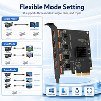 PCIe Internal 4CH HDMI Video Capture Card 4K*30Hz Input 1080P*60Hz YUY2 Format 20Gbps Bandwidth for Windows Mac Linux
