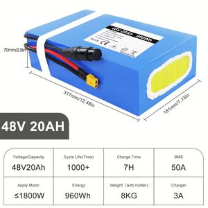 Batería de Iones de Litio para Scooter Eléctrico/Ebike de 48V 20Ah 2600mAh con Material de Ánodo NCM, Disponible en AU - Product Image 2