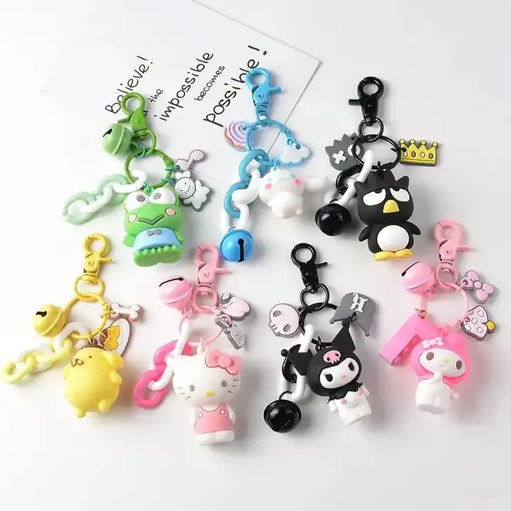 San Rio My Melody Schlüssel bund Anime Kitty Cinnamon roll Spielzeug Schlüssel anhänger Anhänger für Schult asche Schlüssel anhänger Geschenke Kinderspiel zeug