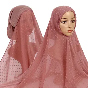 Lenço de chiffon estilo hijab, 70*175cm, feminino, musculino, chiffon, lenço de bola modal, integrado, conveniente, novo estilo, moda, chiffon