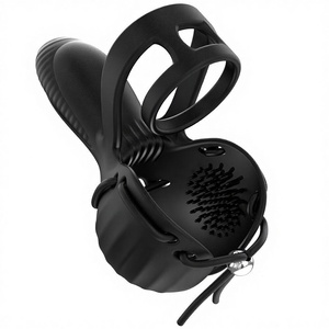 Neuer Ferngesteuerter Silikon-Vibrationsring für Paare mit Kugelstimulation und Penisverschluss - Product Image 5