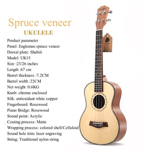 Nhà Máy Ban Đầu Gỗ Màu Logo Tùy Chỉnh 23 Inches Óc Chó Nylon Chuỗi Hawaii Ukulele - Product Image 2