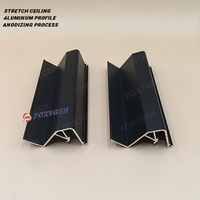 FOXYGEN - Éclairage LED de plafond intérieur en gros - Profilés de plafond tendu en aluminium noir pour plafond en tissu tendu