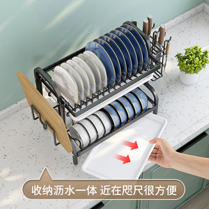 Sea Shark <b>Kitchen</b> <b>Storage</b> Rack 3 Tier Stainless Steel Multi Functional Dish Drain Rack For Home Use - Product Image 4