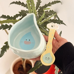 Tazón de Arroz con Diseño de Dibujos Animados, Vajilla de Cerámica Estilo Instagram, Tazón en Forma de Gota de Agua para Cereal, Ensalada, Yogur, Apto para Microondas - Product Image 3
