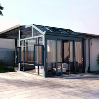 Véranda polygonale électrique pliante moderne en alliage d'aluminium pour villa, parc, cour extérieure – Véranda haut de gamme personnalisée avec garantie de 3 ans