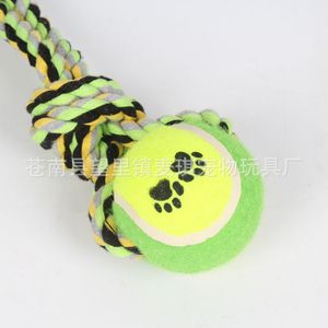Juguete masticable para perros, cuerda interactiva con pelota de tenis, nudo de cuerda, juguete para la dentición para perros Teddy, 35 cm, juguetes de cuerda para limpieza de dientes - Product Image 4