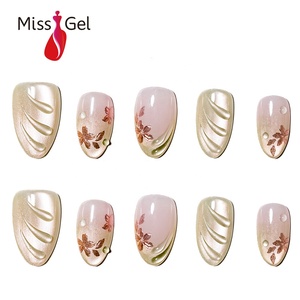 <span class=keywords><strong>Uñas</strong></span> Postizas de Lujo con Acabado Brillante, Color <span class=keywords><strong>Nude</strong></span> Dorado, Efecto Ojo de Gato Magnético, <span class=keywords><strong>Uñas</strong></span> Acrílicas Postizas, Gruesas, Arte de <span class=keywords><strong>Uñas</strong></span> 3D, Venta al Por Mayor - Product Image 1
