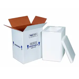 Kotak karton pengiriman terisolasi daging laut kemasan surat dingin Liner busa dingin Foil dingin dapat digunakan kembali untuk makanan beku