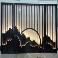 Cloison de séparation de pièce en métal en rotin personnalisée découpée au laser en aluminium, cloison de séparation de pièce portable, écran de séparation de pièce