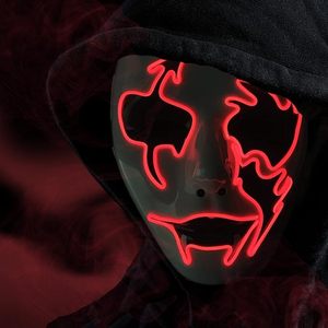 Máscara de Halloween LED de PVC Personalizable - 9 Colores, Cobertura Facial Completa, Baterías Incluidas para Fiestas de Terror y Regalos - Product Image 6