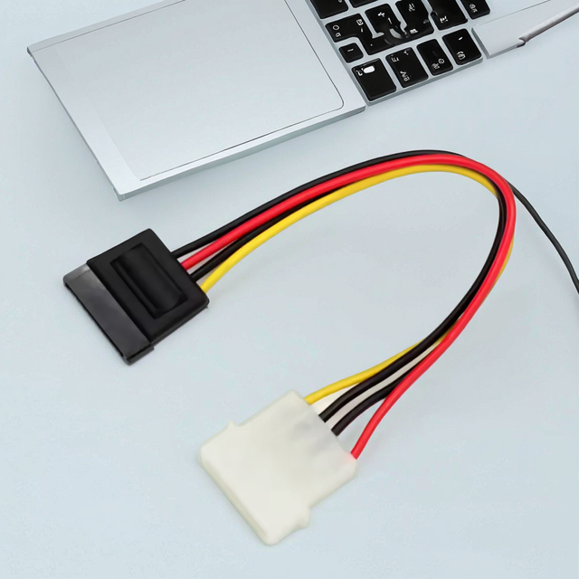 2in1 SATA Power Cable for Hard Disk PVC Jacket 4 Pin to 15 Pin Adapter 15pin SATA IDE Cable Cord for Computer