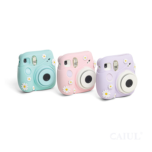 CAIUL เคสซิลิโคนนิ่มน่ารักพร้อมกล้องป้องกันสำหรับ <span class=keywords><strong>Fujifilm</strong></span> <span class=keywords><strong>Instax</strong></span> Mini 7 + วัสดุหนัง PU กล้องสำเร็จรูป - Product Image 1