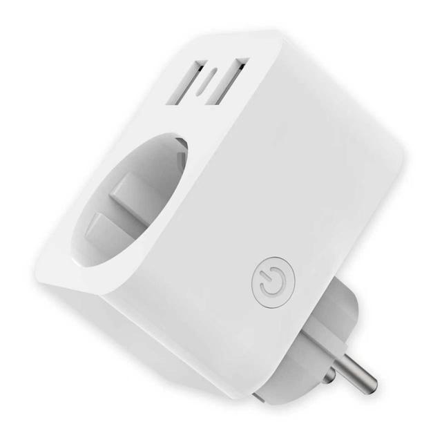 German Smart Socket with Wi-Fi Remote Control 2 USB-A & 1 USB-C Ports 16A IP20 Schuko Smart Socket