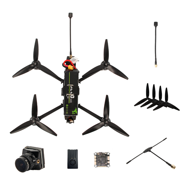 7 Inch FPV Drone Long Distance Racing Drone KV1280 55A ESC 140km/h Flight Control Aluminum Alloy Frame Drone 3kgLoad for Hunting