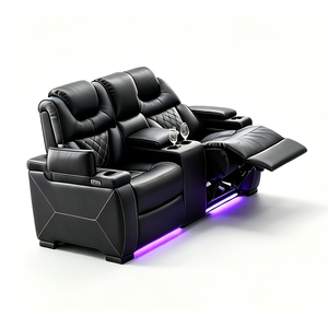 Factory Cheap Price Electric Square Extendable Convertible Sofa Recliner Set with LED Light Europe Design for Home Theater - Product Image 4