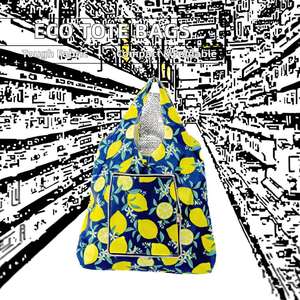 Sacs fourre-tout pliables réutilisables en gros, grande capacité, en polyester, avec bandoulière, pour publicité, personnalisables - Product Image 2