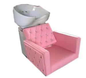 2025 최신 유럽 스타일 화이트 미러 스테이션 핑크 스타일링 의자 샴푸 의자 세트 5 년 보증 - Product Image 5