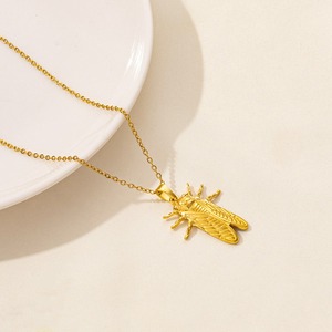 Collar de Acero Inoxidable 304 Dorado con Colgante de Elefante, Cadena con Eslabones, Insecto, <span class=keywords><strong>Araña</strong></span>, Cigada, Toro, Animal Salvaje para <span class=keywords><strong>Hombre</strong></span> y Mujer - Product Image 3