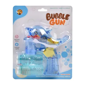 Summer Plastic Flashing Musical Transparent Dolphin Shape Electric Toy Bubble For Kids