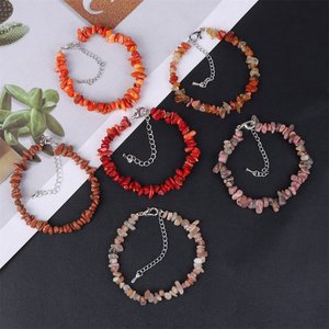 Mới nhất Trung Quốc mô hình mới dây chuyền bạc quyến rũ bất thường đá quý pha lê sứt mẻ đá sỏi chip Vòng đeo tay - Product Image 6