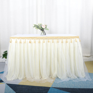 Jupe de table rectangle pastel avec nappe jetable au design tutu à des fins décoratives - Product Image 6