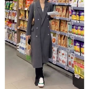 Manteau long trench pour femme de qualité supérieure, col tailleur croisé, tendance - Product Image 4