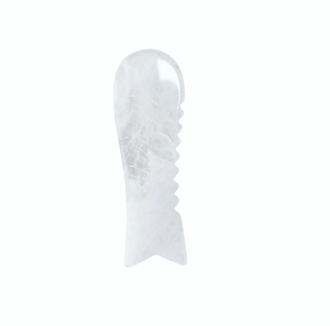 Tabla de Gua Sha de Cuarzo Blanco Natural Transparente en Forma de Pez para Belleza Facial y Ocular, Antienvejecimiento, Reafirmante y Lifting - Product Image 4