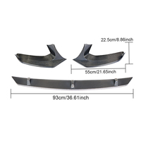 VANTWO Wet Carbon Fiber M-Tech 3-Piece Front Bumper Lip Splitter untuk BMW Seri 5 G30 G38 Pre M-Sport 2017-2020