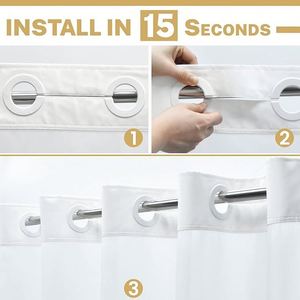 Cortina de Ducha para Baño de Plástico Peva Resistente al Agua y al Moho, de Color Sólido, con Imán y Logotipo Personalizado - Product Image 4