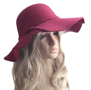 قبعات فيدورا المرأة أزياء دافئ واسعة أسنانها قبعة ورأى الكبار سيدة قبعة الشتاء