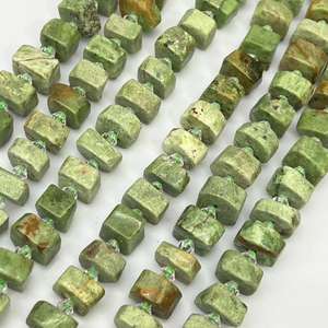 <span class=keywords><strong>Pierre</strong></span> naturelle verte 7-8x14MM <span class=keywords><strong>Pierre</strong></span> précieuse naturelle Cristal irrégulier Rondelle circulaire Gaufre pour la fabrication <span class=keywords><strong>de</strong></span> bijoux Environ : 28 pièces/brin - Product Image 3