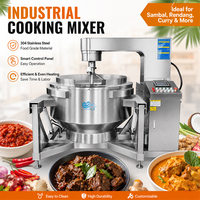 Marmite de cuisson automatique chinoise à agitation planétaire avec régulation de vitesse du mélangeur, pour œufs brouillés, 500L, machine de cuisson à gaz