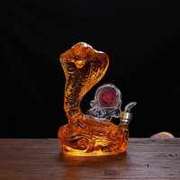 Bouteille de vin créative en verre transparent à haute teneur en borosilicate faite à la main King Cobra Zodiac Snake Decanter Bottle
