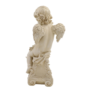 Estatua Antigua de Cupido, Querubín, Ángel Tocando la <span class=keywords><strong>Flauta</strong></span>, Figura de Resina Envejecida para Decoración de Jardín Exterior - Product Image 6