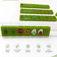 Tuiles de Mahjong Américaines en Acrylique Vert Émeraude de Luxe, Modernes, Portables, pour Fêtes et Divertissement, Non Toxiques et Durables