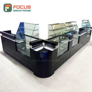 Custom Tobacco Display Cabinet Dark Finish Glass <b>Shelf</b> Lockable Drawer Cigarette Display Cabinet - Product Image 1