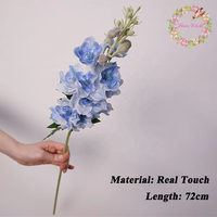 Nouvelle Conception – Fleurs Artificielles Blanches de Delphinium et Jacinthe en Latex Effet Naturel pour Mariage ou Décoration Intérieure (Noël, Nouvel An)