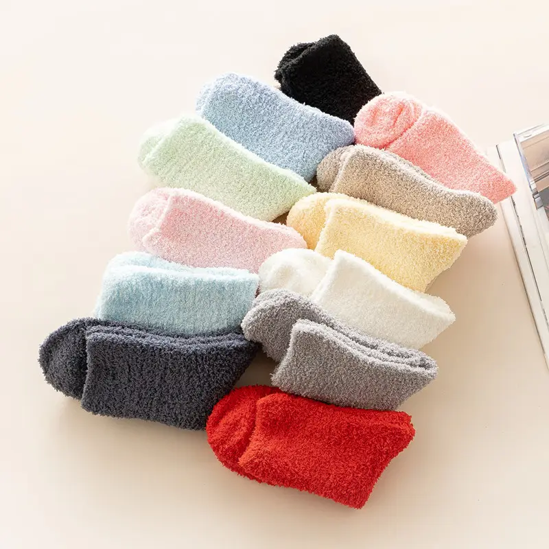 2020 nouveau Chaud confortable thermique floue chaussettes éponge moelleux d'hiver coréen Femmes chaussettes